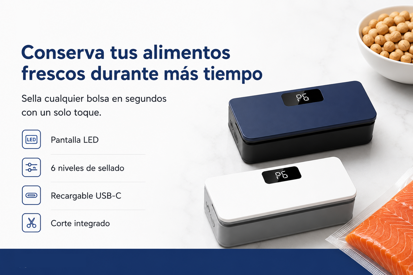 Selladora de bolsas mini 2 en 1