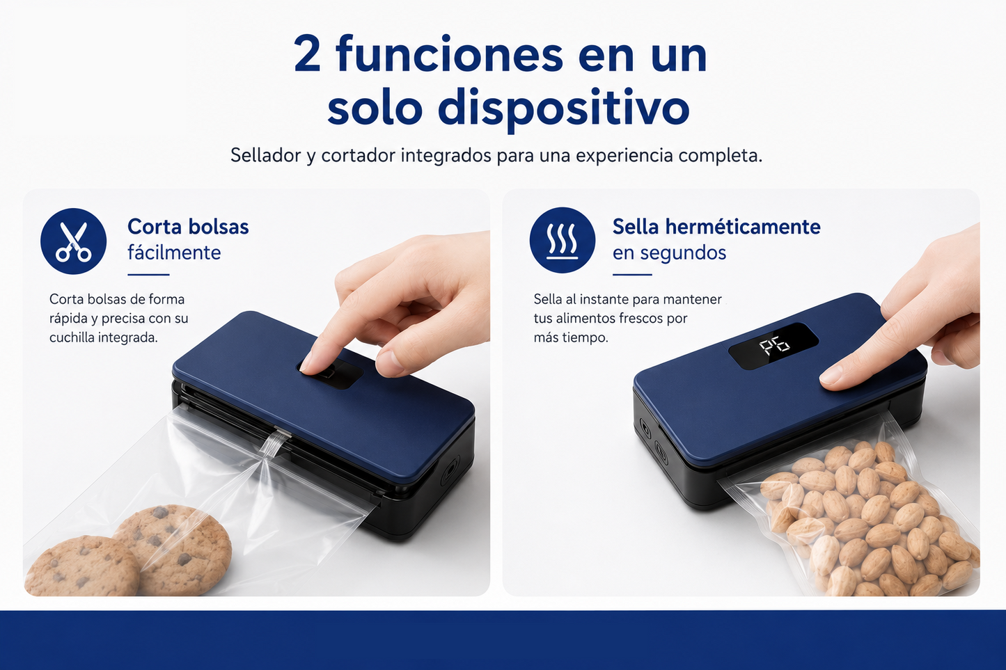 Selladora de bolsas mini 2 en 1
